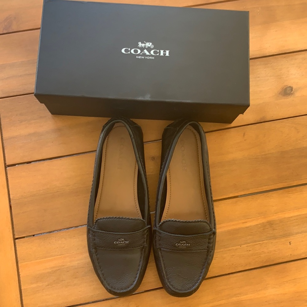 Coach Odette Pebble Grain LTHR Black Shoes
